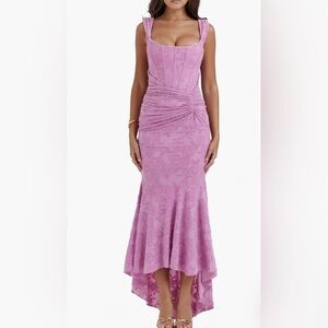 House of CB Cesca Floral Ruched High-Low Corset Dress Medium